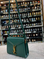 Yes saint laurent YSL mini Cassandra green top handle bag in master piece