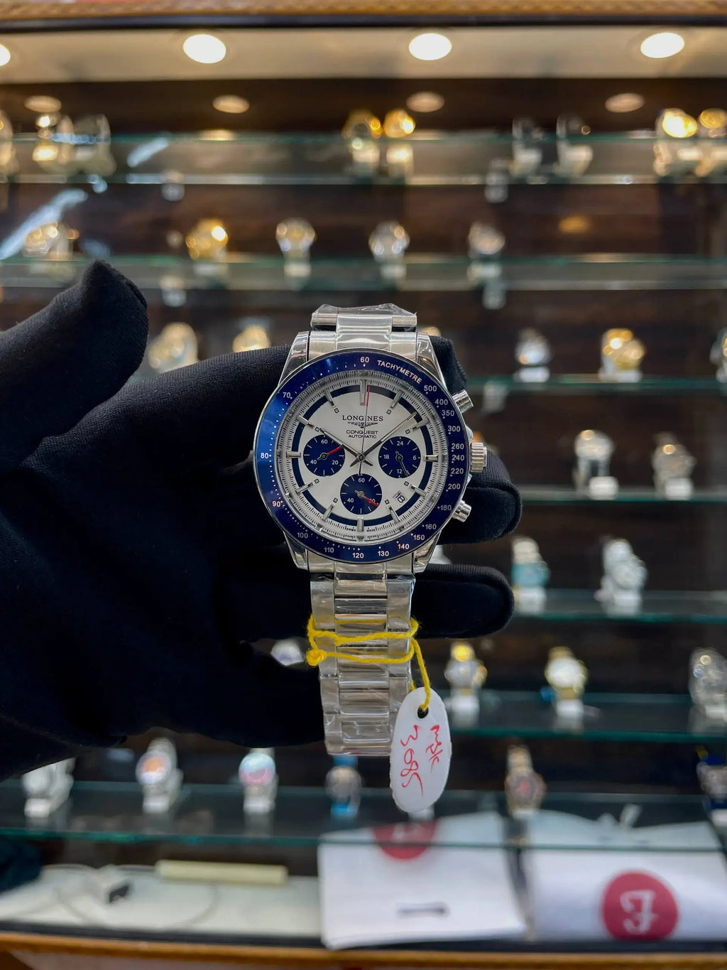 Longines conquest chronograph under budget for mens blue
