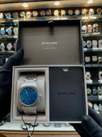 Di Milano ultra thin rose gold toned in master piece for mens blue dial