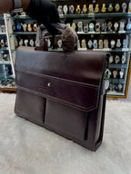 Mont Blanc glossy brown laptop bag