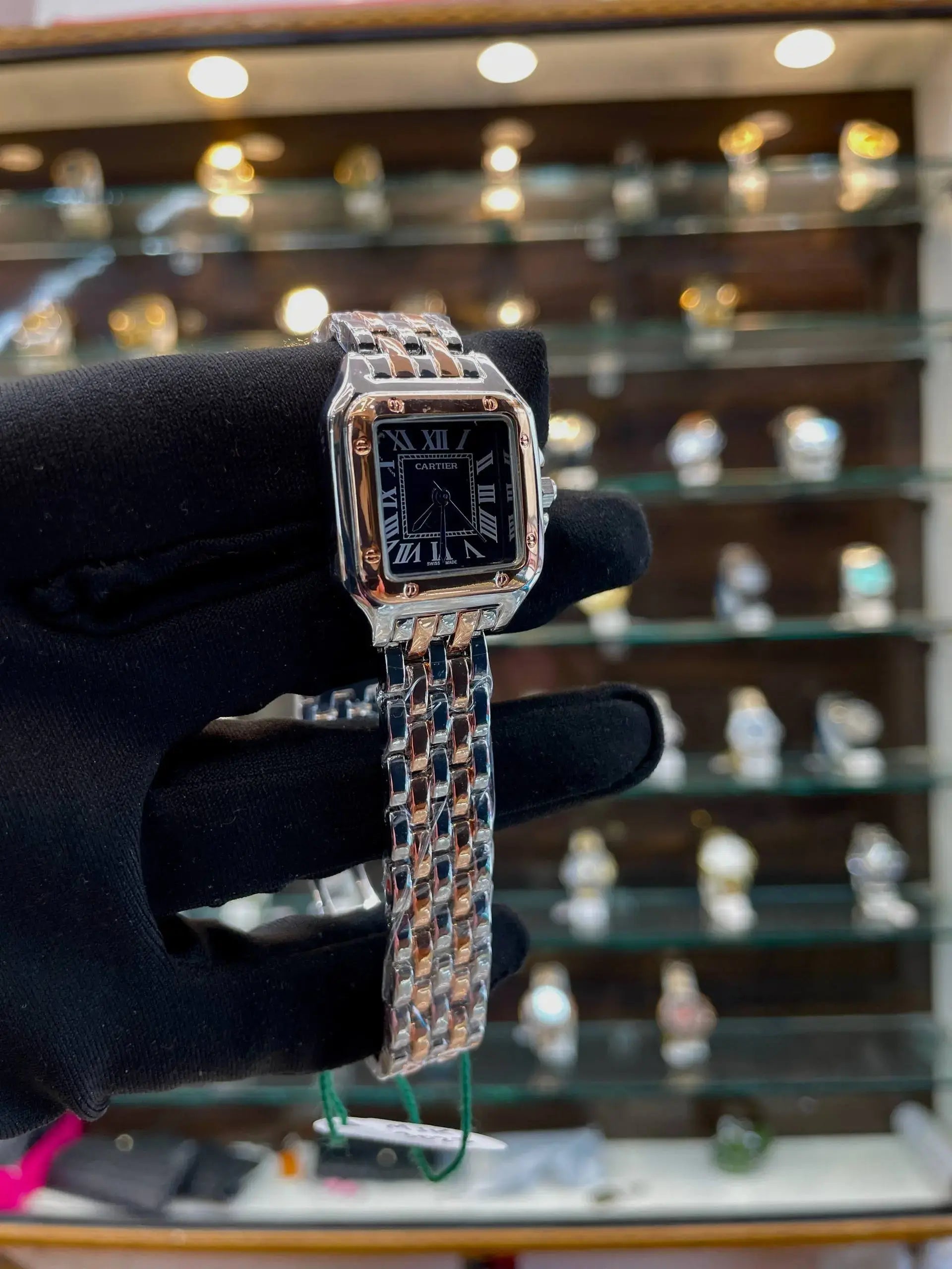 Panthere de Cartier for girls under budget 24mm black roman dial