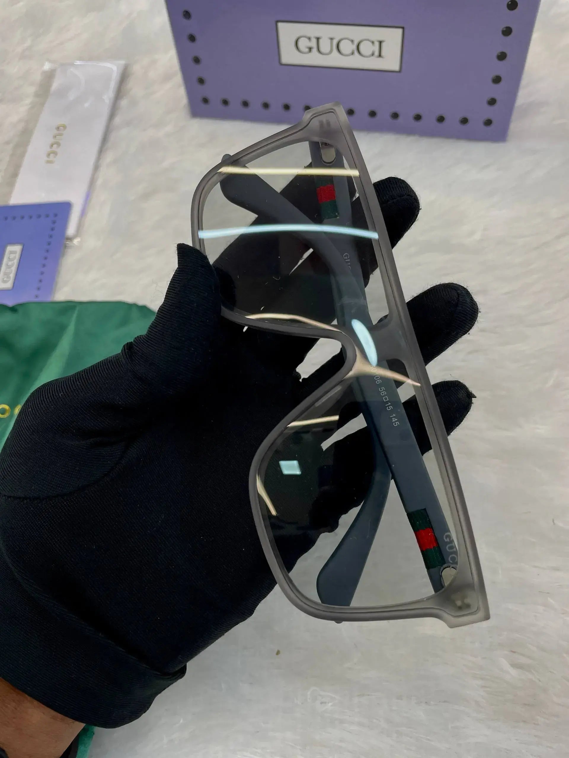 Gucci transparent frame for mens in master piece
