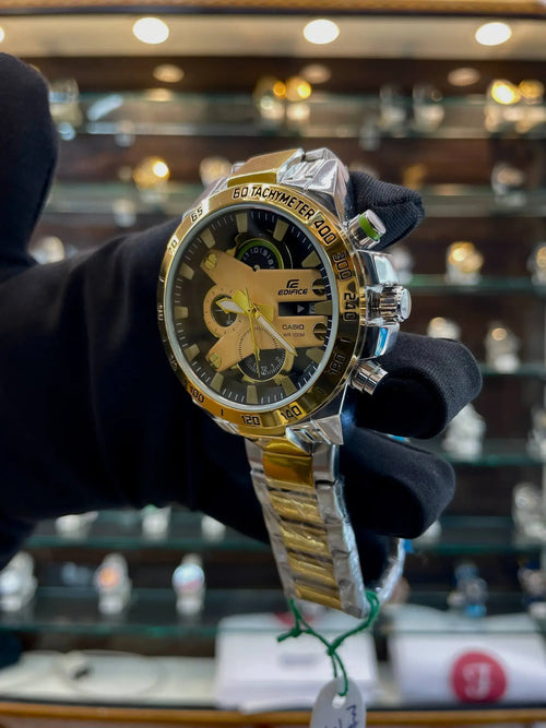 Casio edifice chronograph watch under budget for mens gold