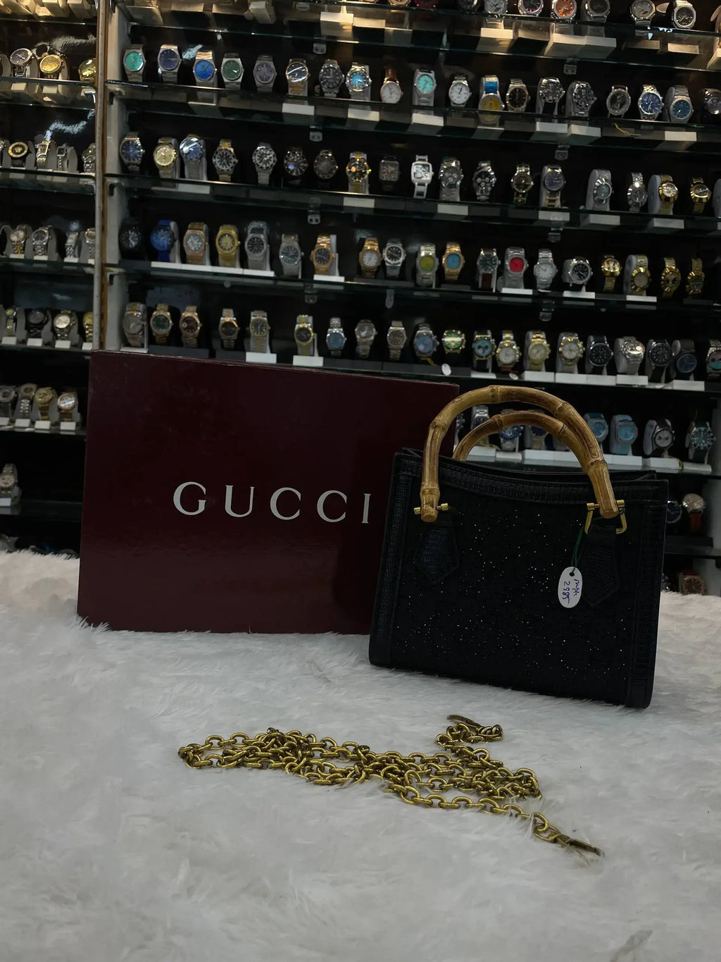 Gucci new canvas charisma calfskin crystal in master piece