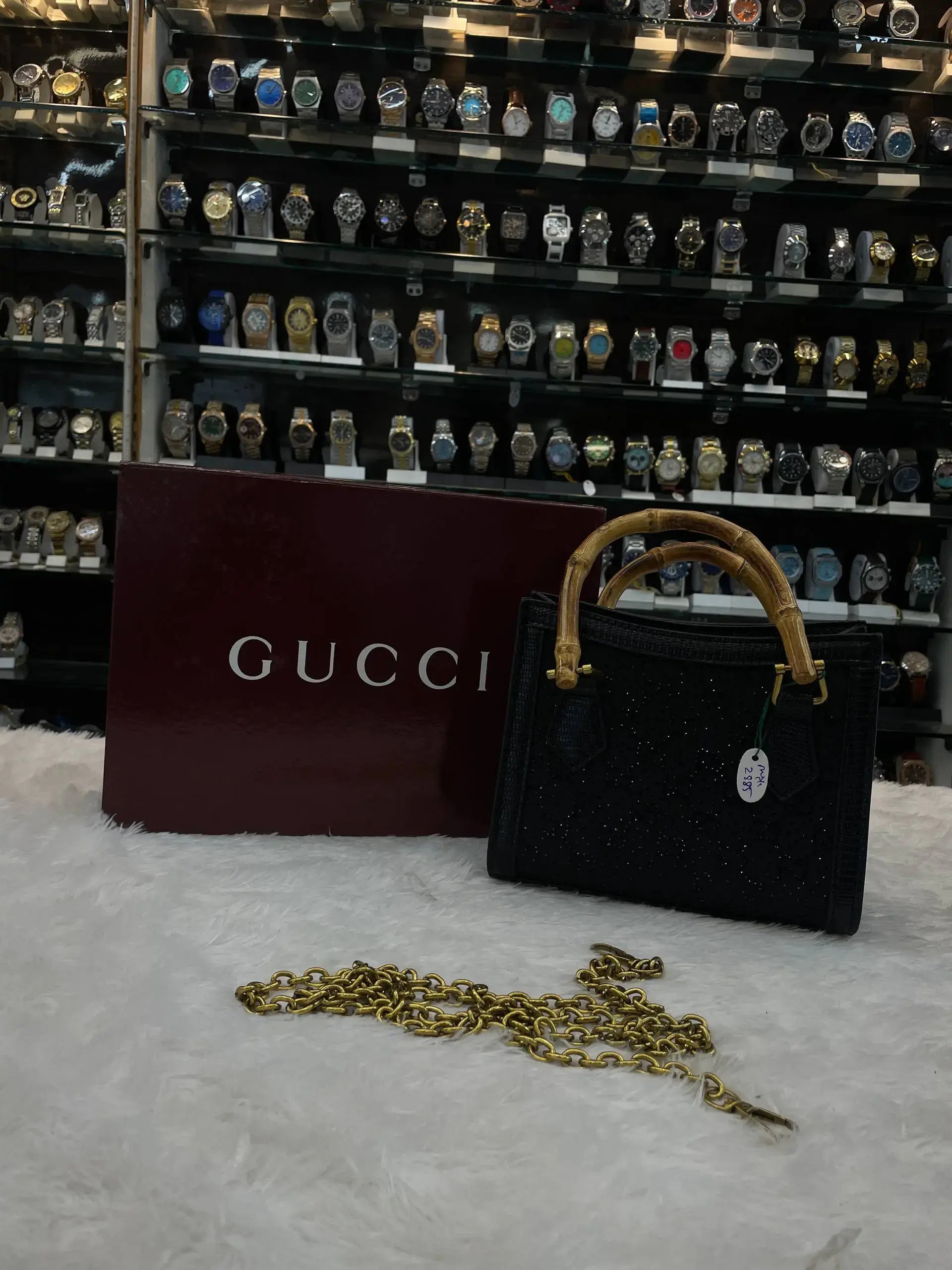 Gucci new canvas charisma calfskin crystal in master piece
