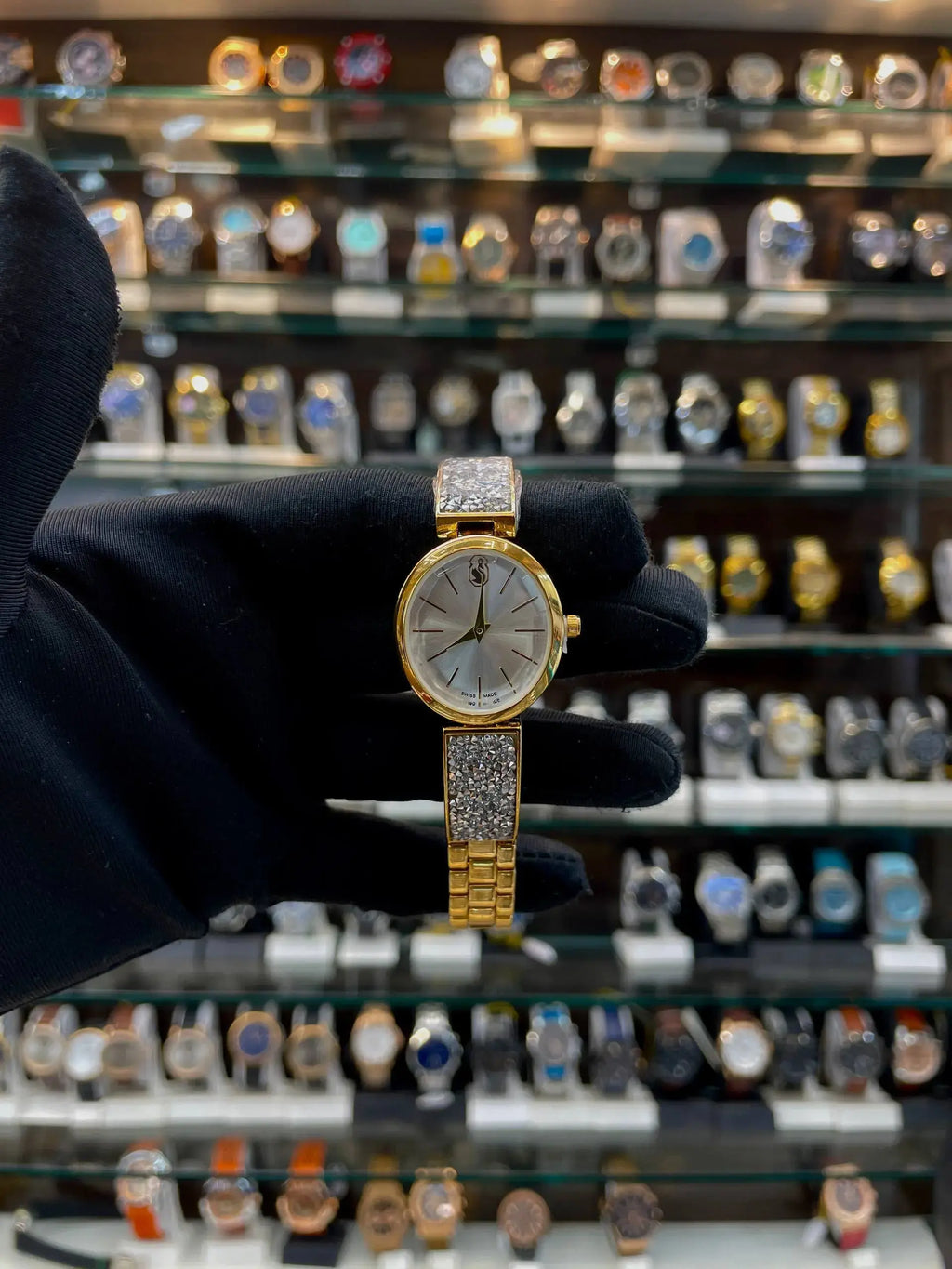 Swarovski diamond watch for girls under budget white dial
