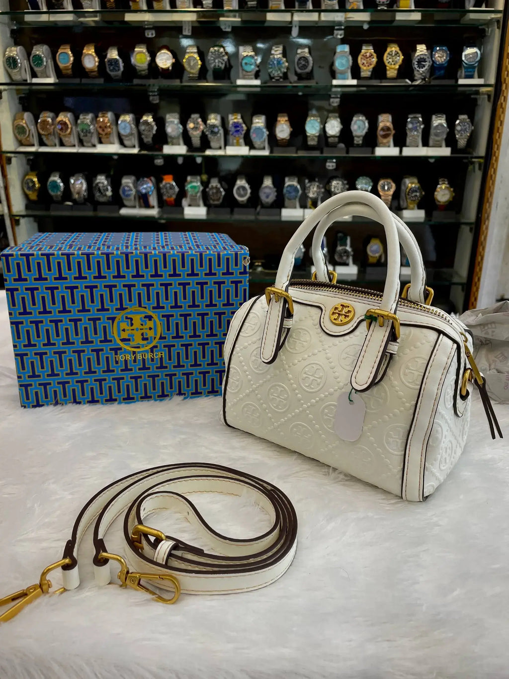 Tory burch monogram mini sling bag for girls
