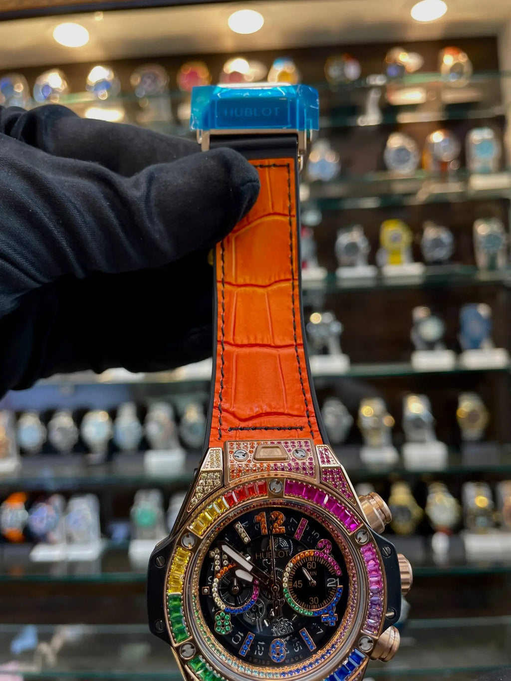 Hublot unico king gold rainbow master piece