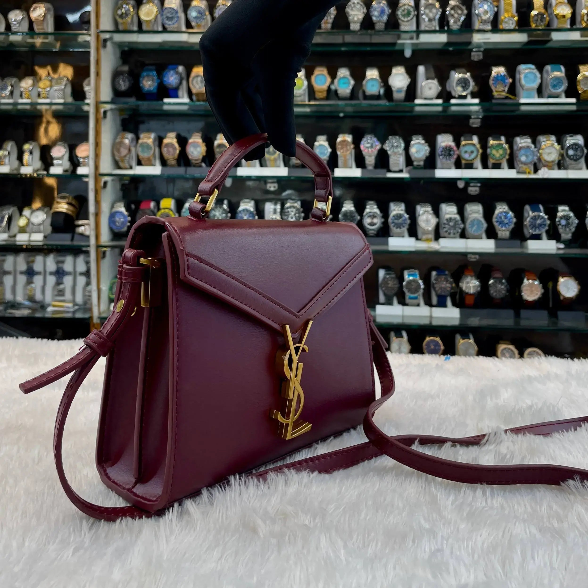 Yes saint laurent YSL mini Cassandra top handle bag in master piece