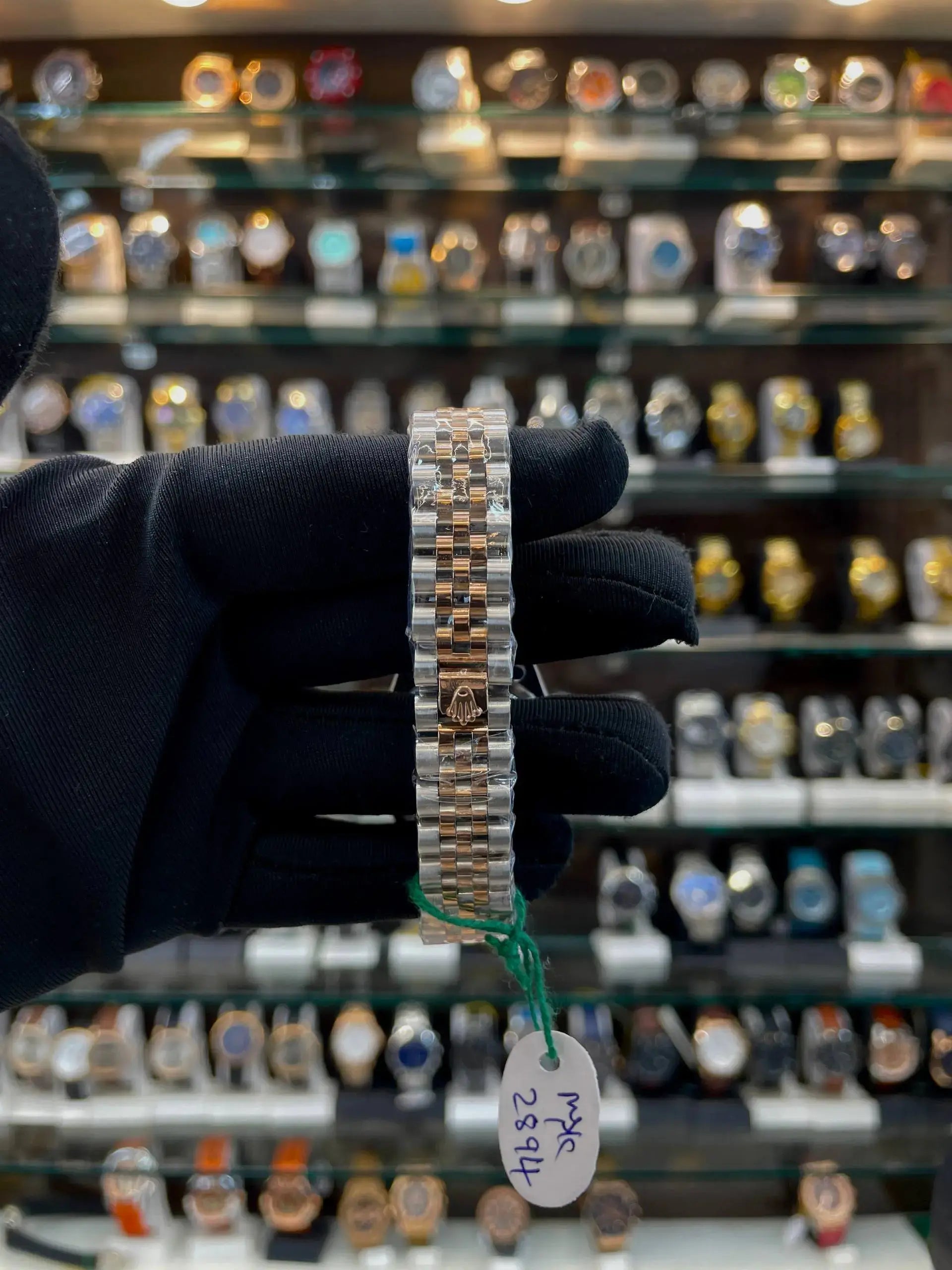 Rolex date just for girls under budget black dial
