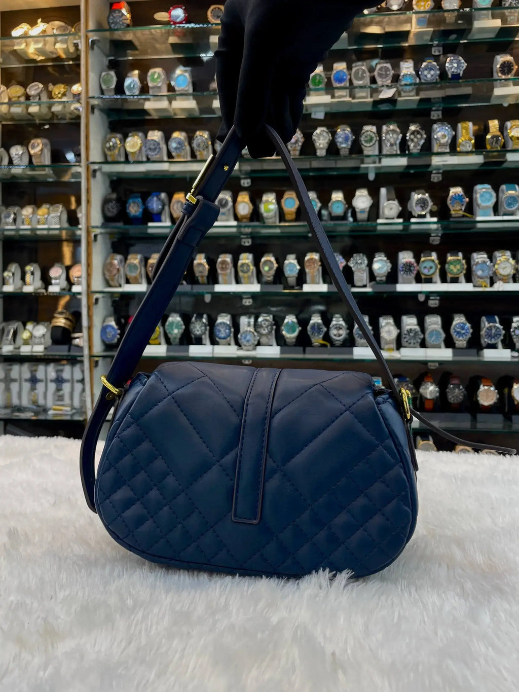 Versace small greca goddess shoulder bag master piece blue
