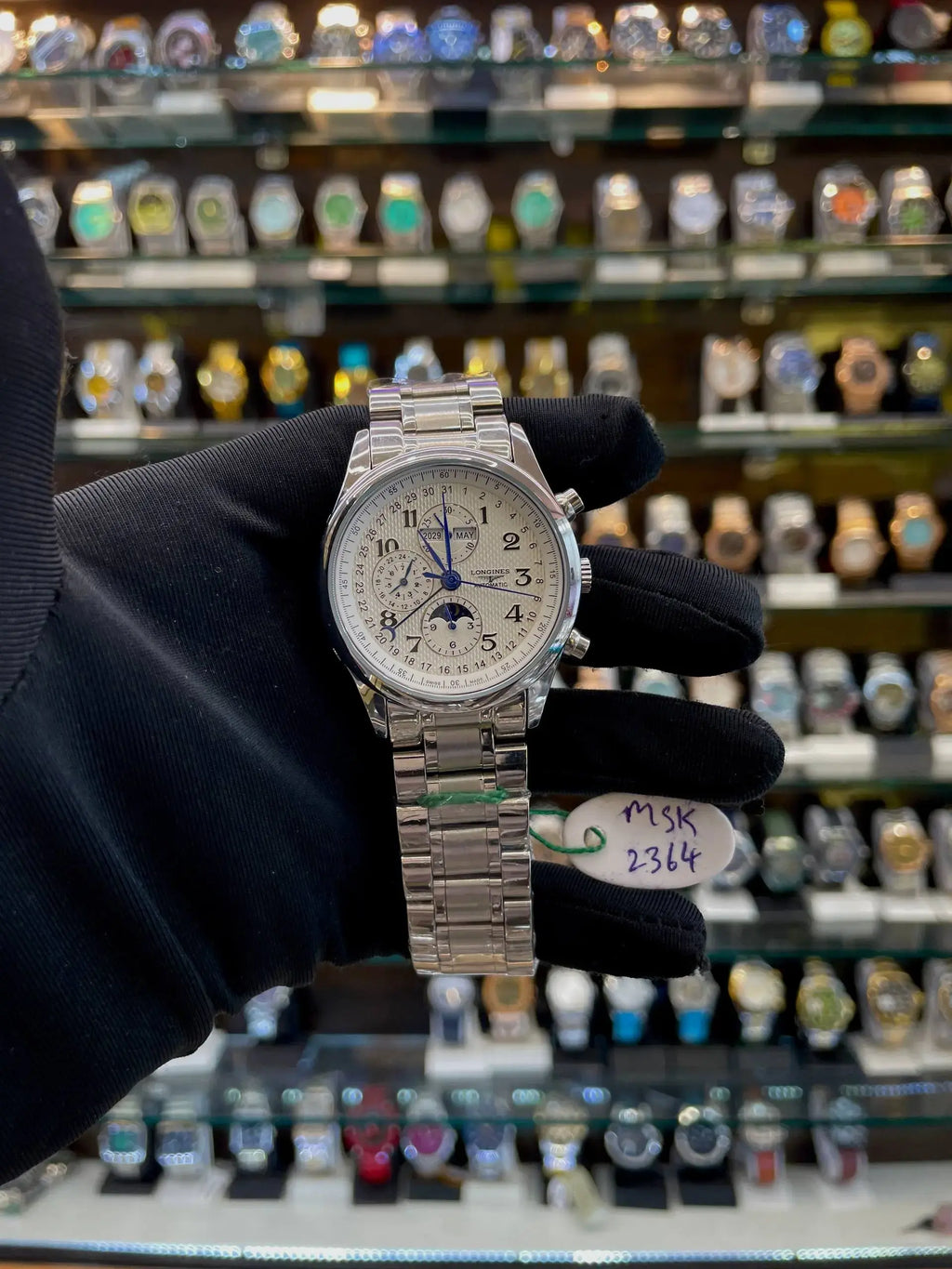 Longines master edition in chrono working white