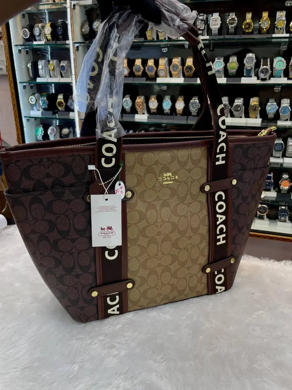 Coach 3pc set combo handbag for girls dark brown