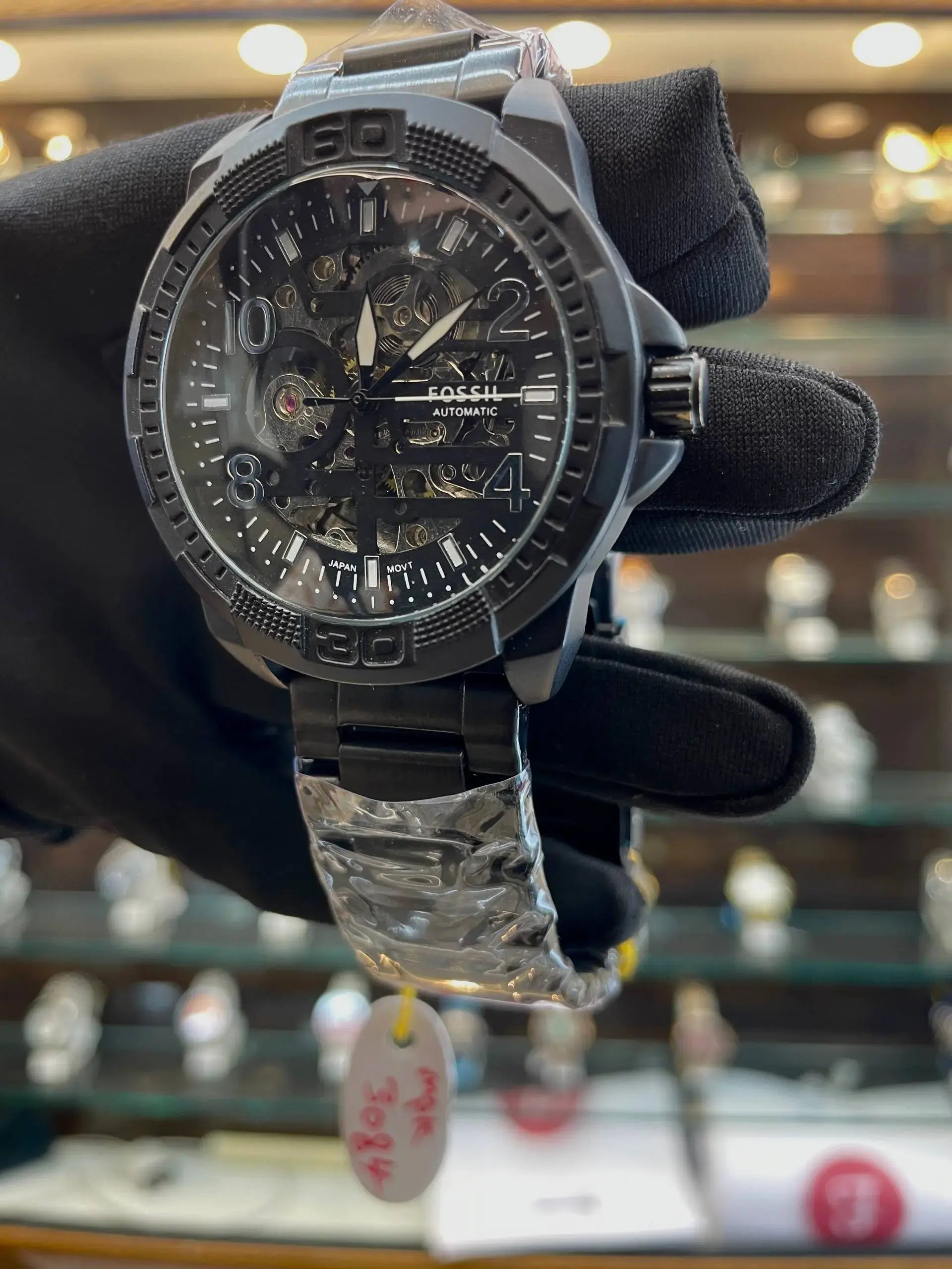 Fossil automatic bold body for mens in full black