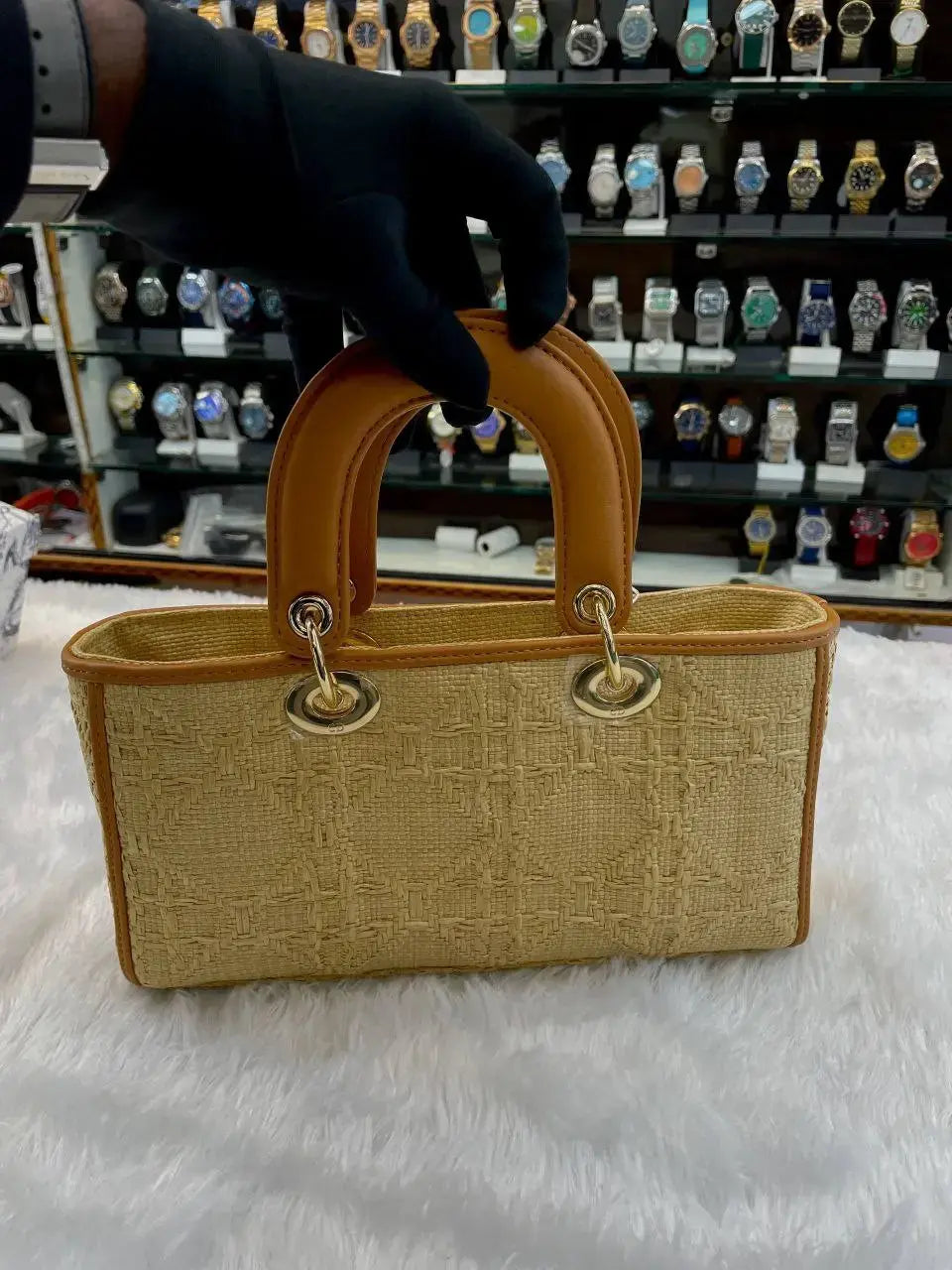 Dior D-Joy micro channage patterned mini bag in master piece