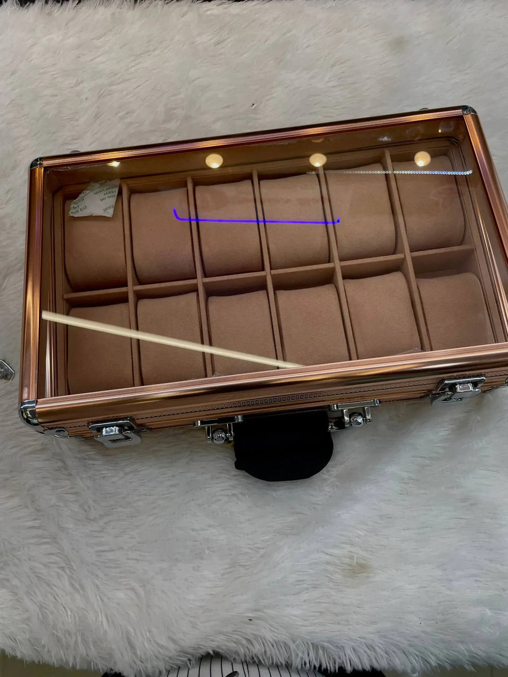 12pc briefcase (watch organiser) rose gold