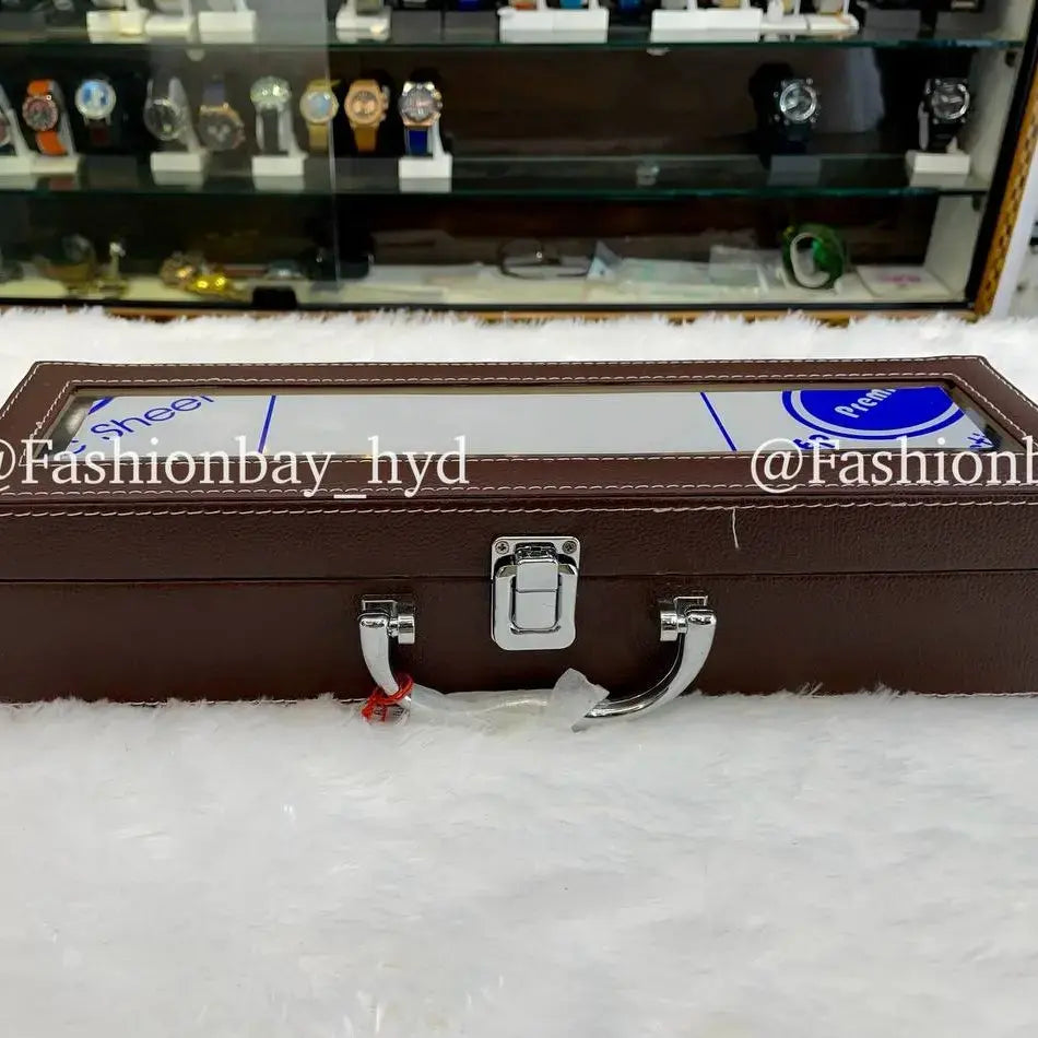 Briefcase 6pcs transparent top watch