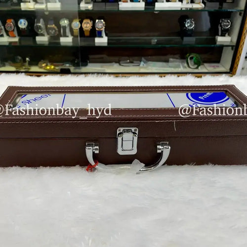 Briefcase 6pcs transparent top watch