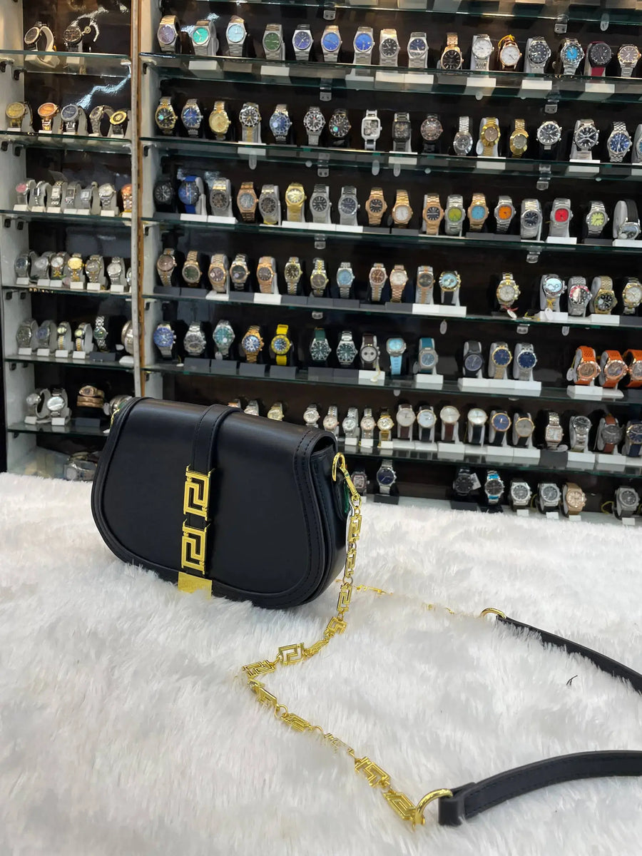 Versace small greca goddess shoulder bag master piece in black