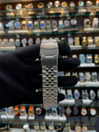 Seiko gmt now in under budget for mens silver in orange dial