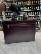 Mont Blanc glossy brown laptop bag