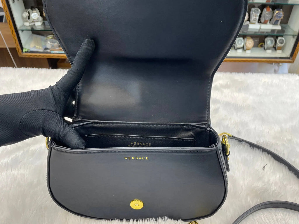 Versace small greca goddess shoulder bag master piece in black