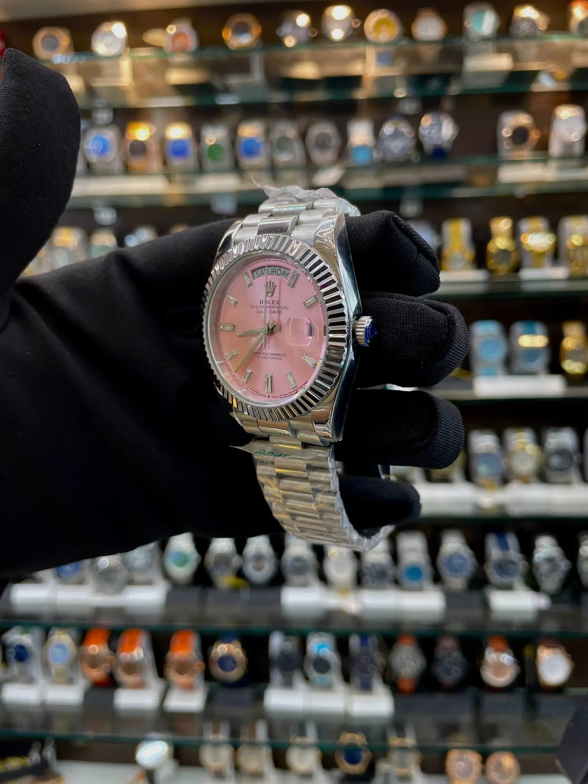Rolex day-date now in master piece pink dial