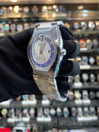 King Seiko Vanac silver dial automatic watch side view