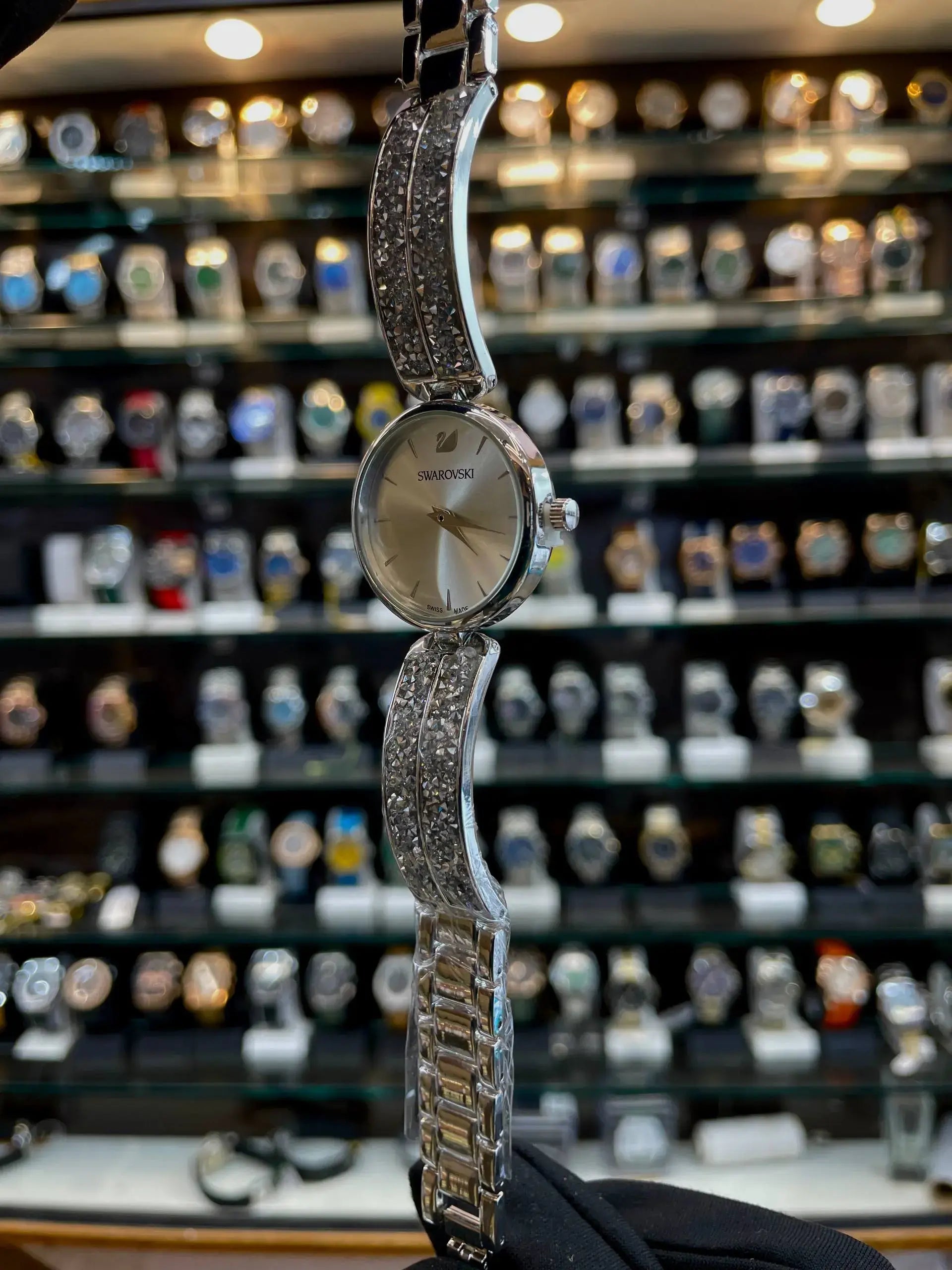 Swarovski diamond watch for girls under budget silver