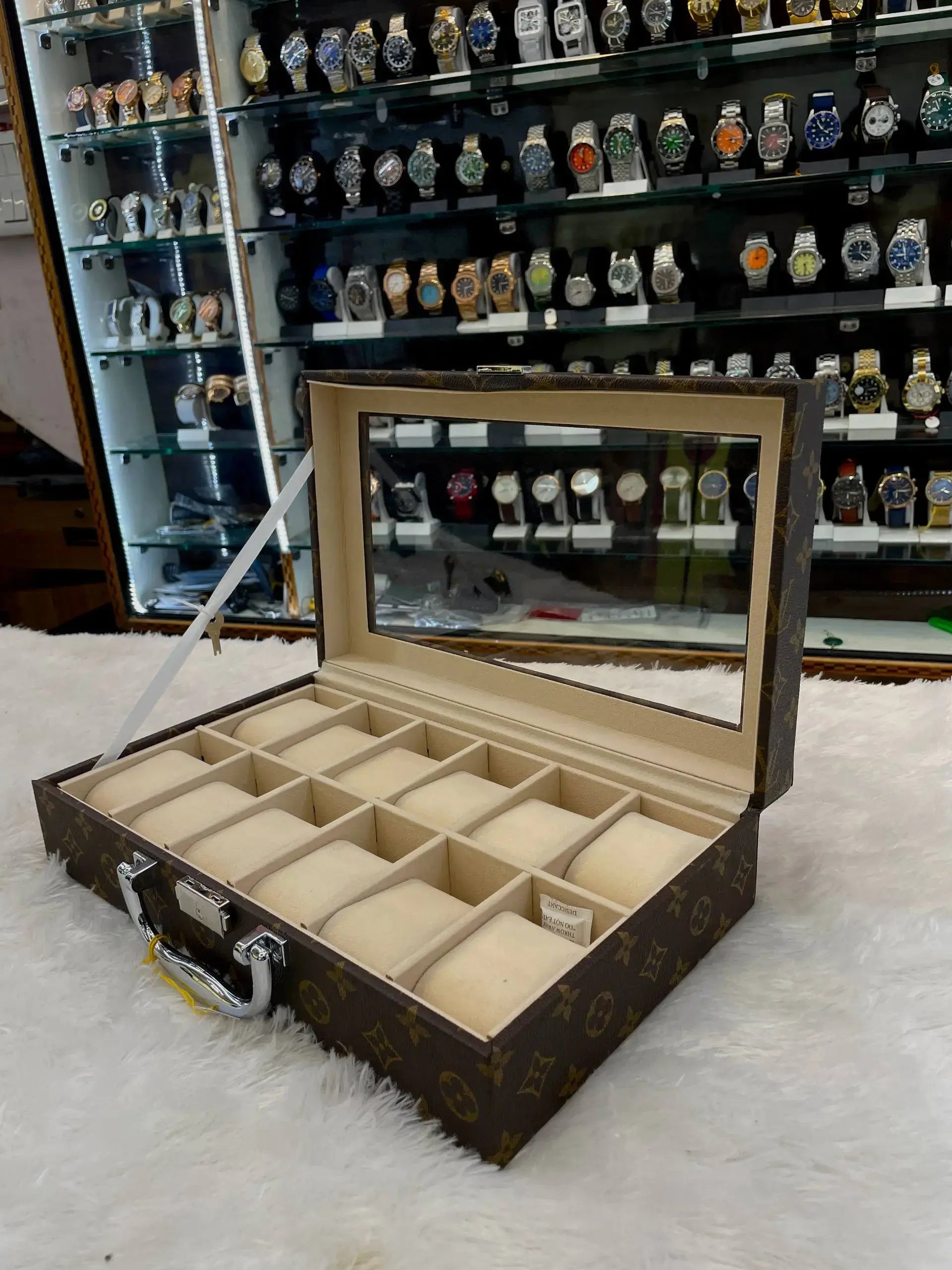 12pc Louis vuitton (lv) imported briefcase watch organiser