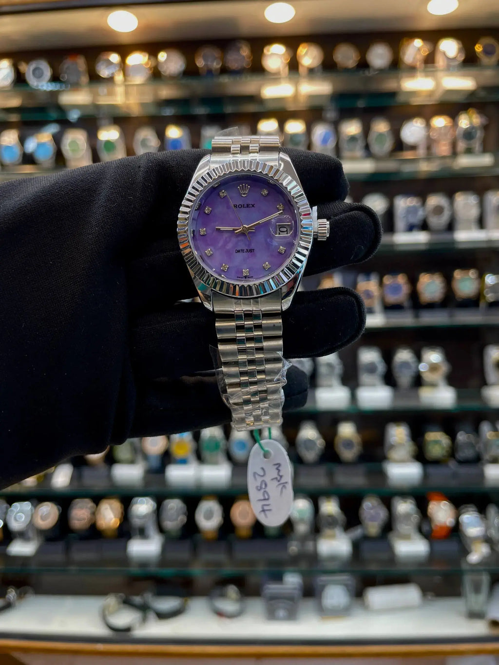 Rolex date just for girls under budget purple