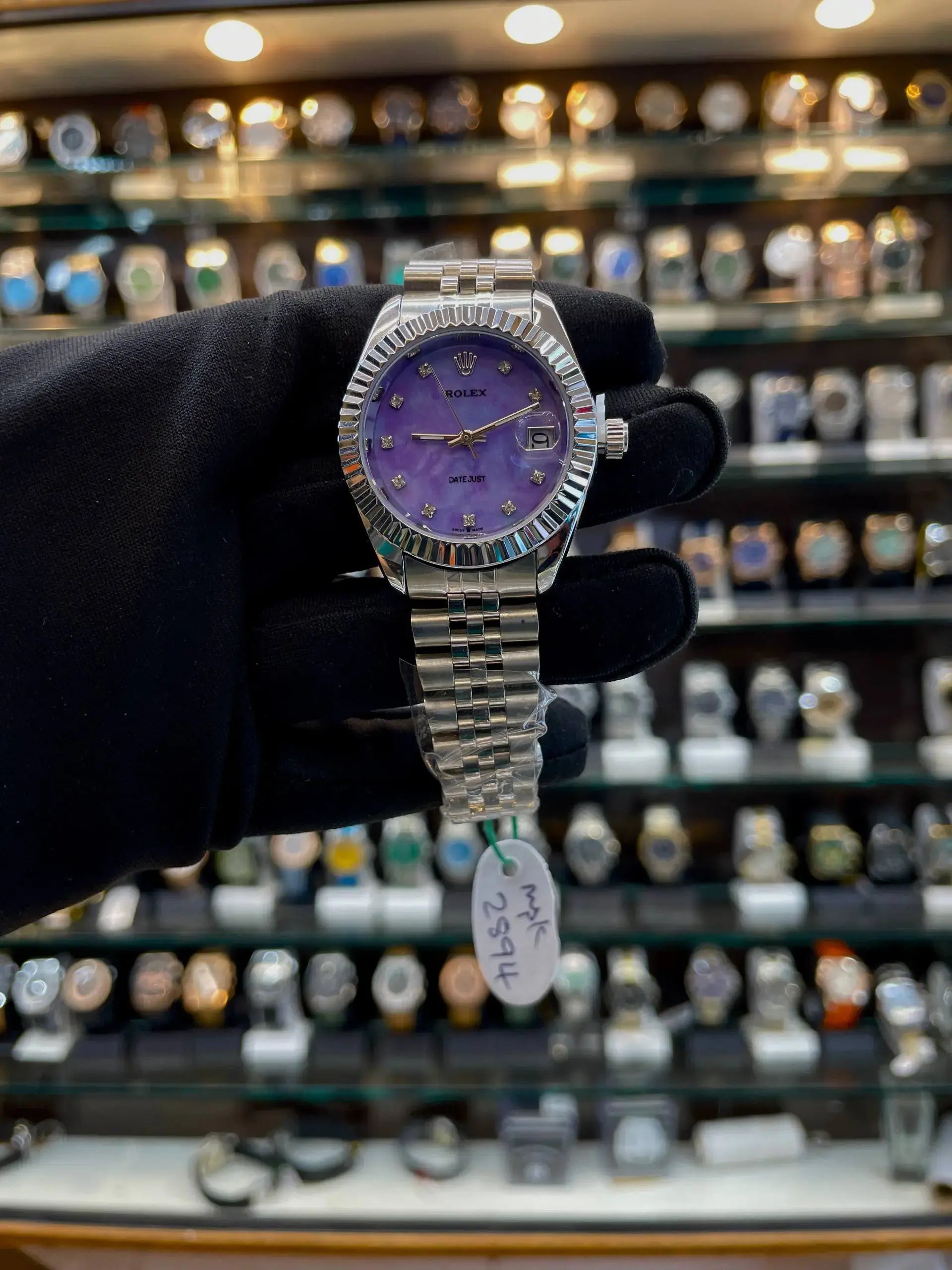 Rolex date just for girls under budget purple