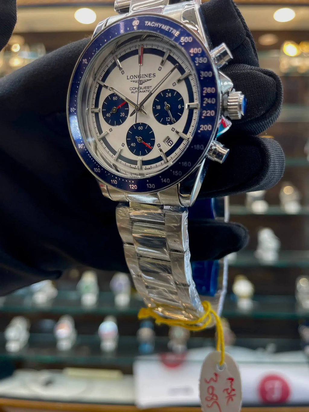 Longines conquest chronograph under budget for mens blue