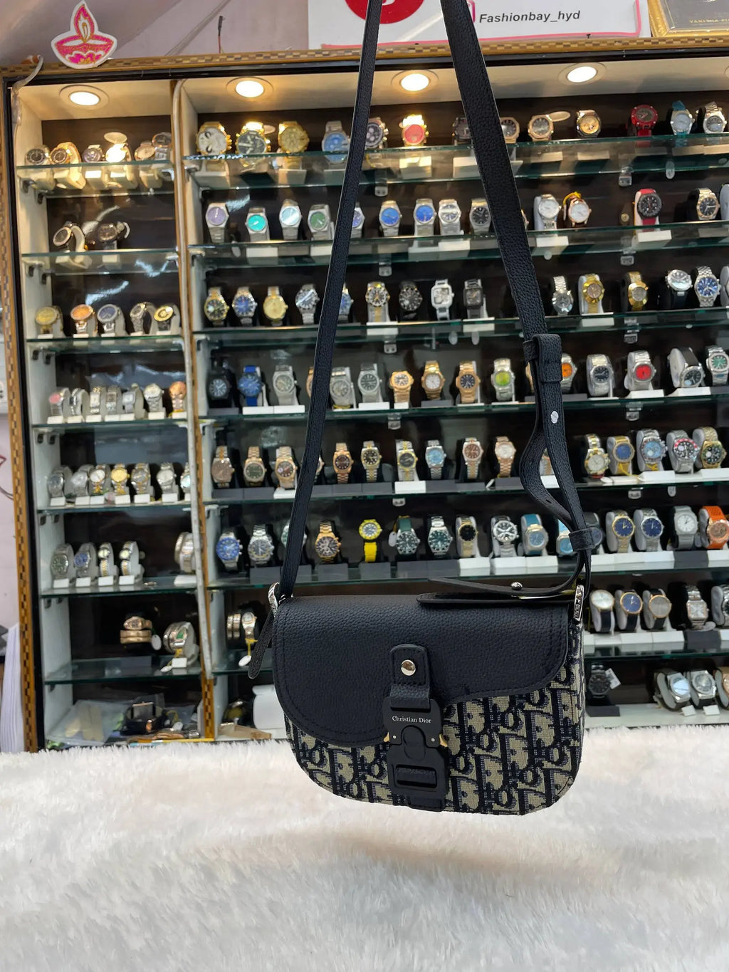 Dior small saddle messenger bag with flap in master piece