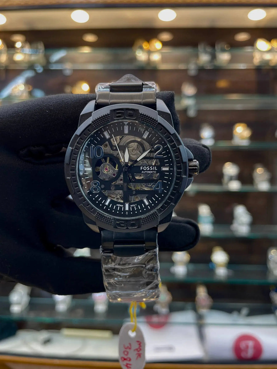 Fossil automatic bold body for mens in full black