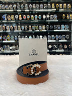 Chanel perls clip dual side girls belt