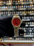 Rolex date just for girls under budget gold dial dual tone red dial