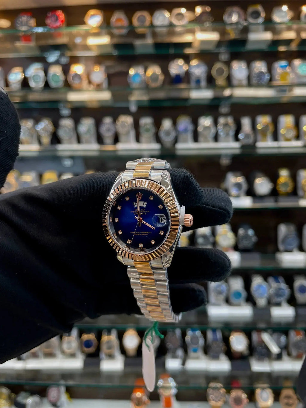 Rolex date just for girls under budget blue dial
