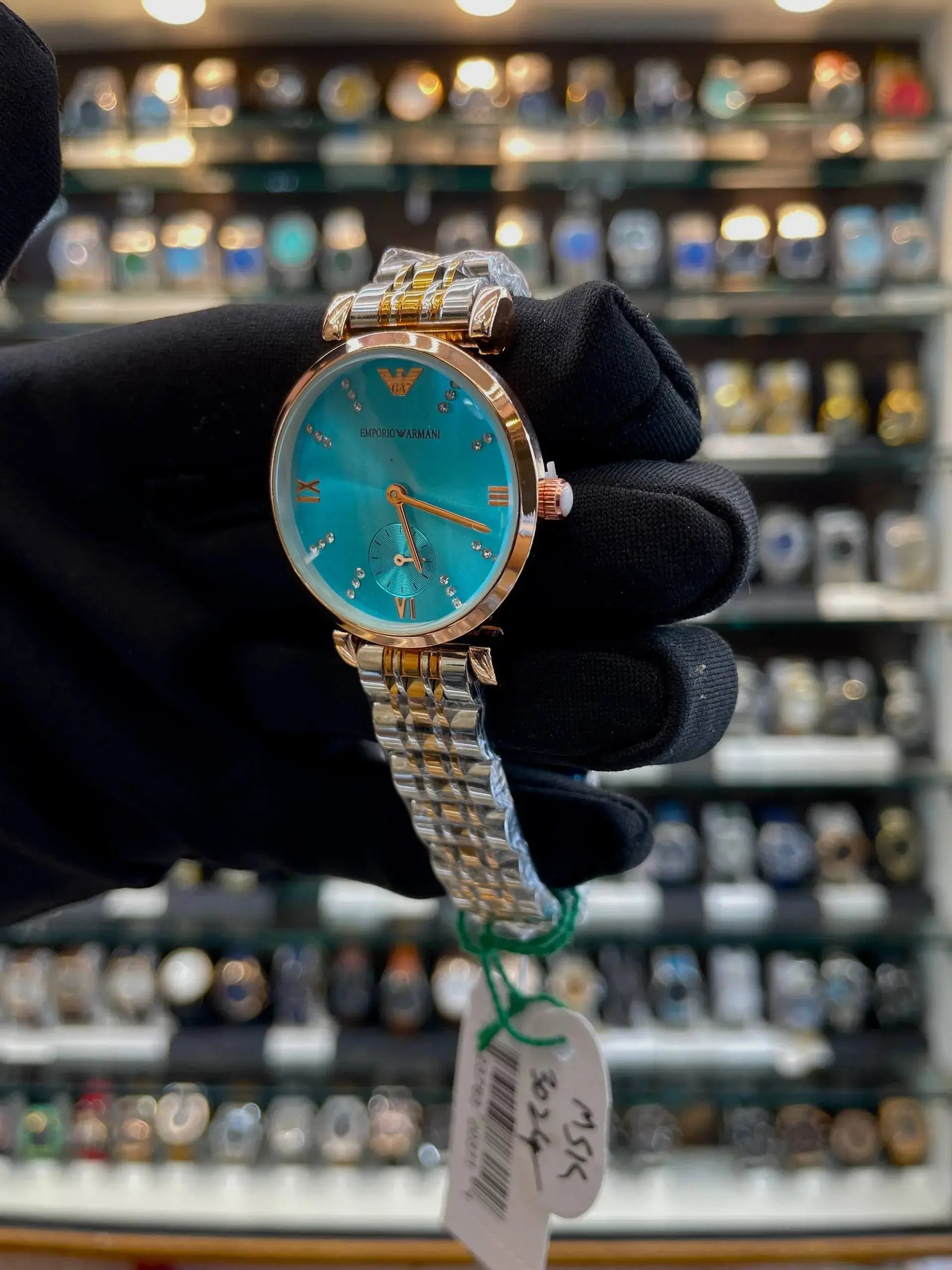 Emporio Armani one more slim beauty dial in girls new dial collection in Ocean blue