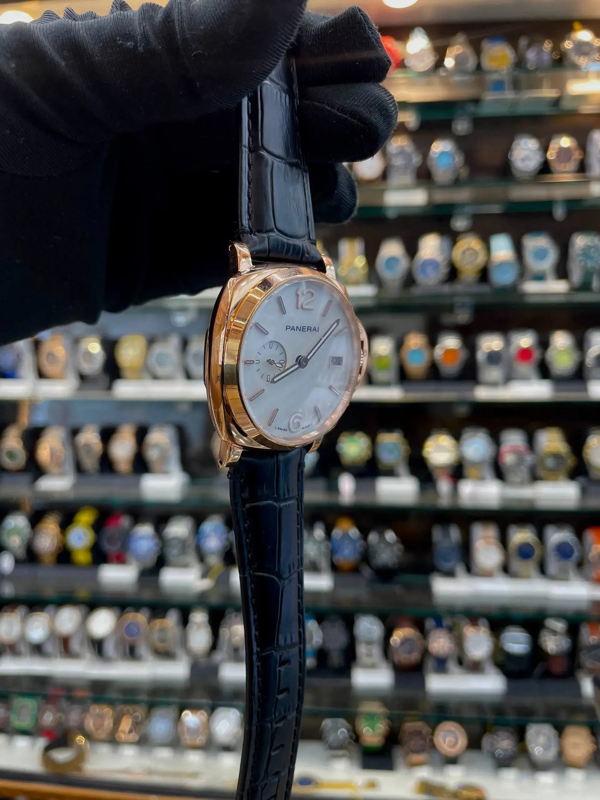 Luminor panerai due gold tech in master piece for mens