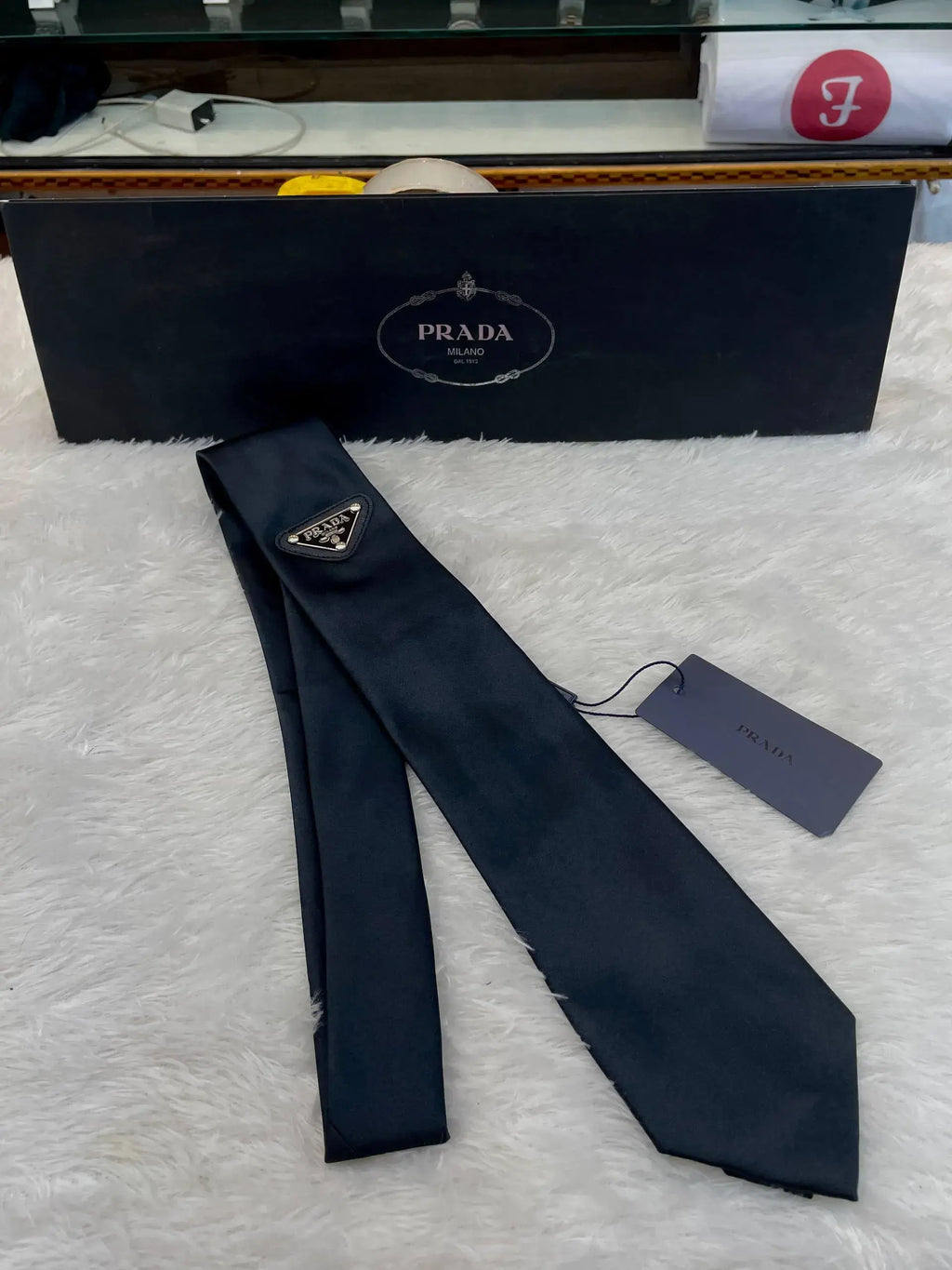 Prada re-nylon premium tie for mens black