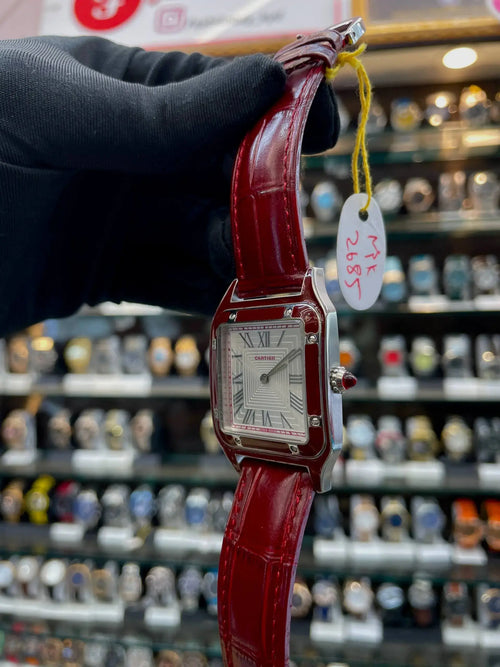 Cartier Santos dumont red laquer platinum in master piece