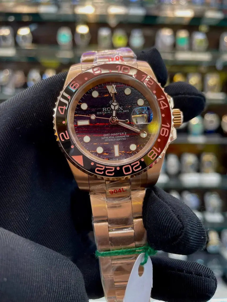 Rolex everose gold tiger iron dial