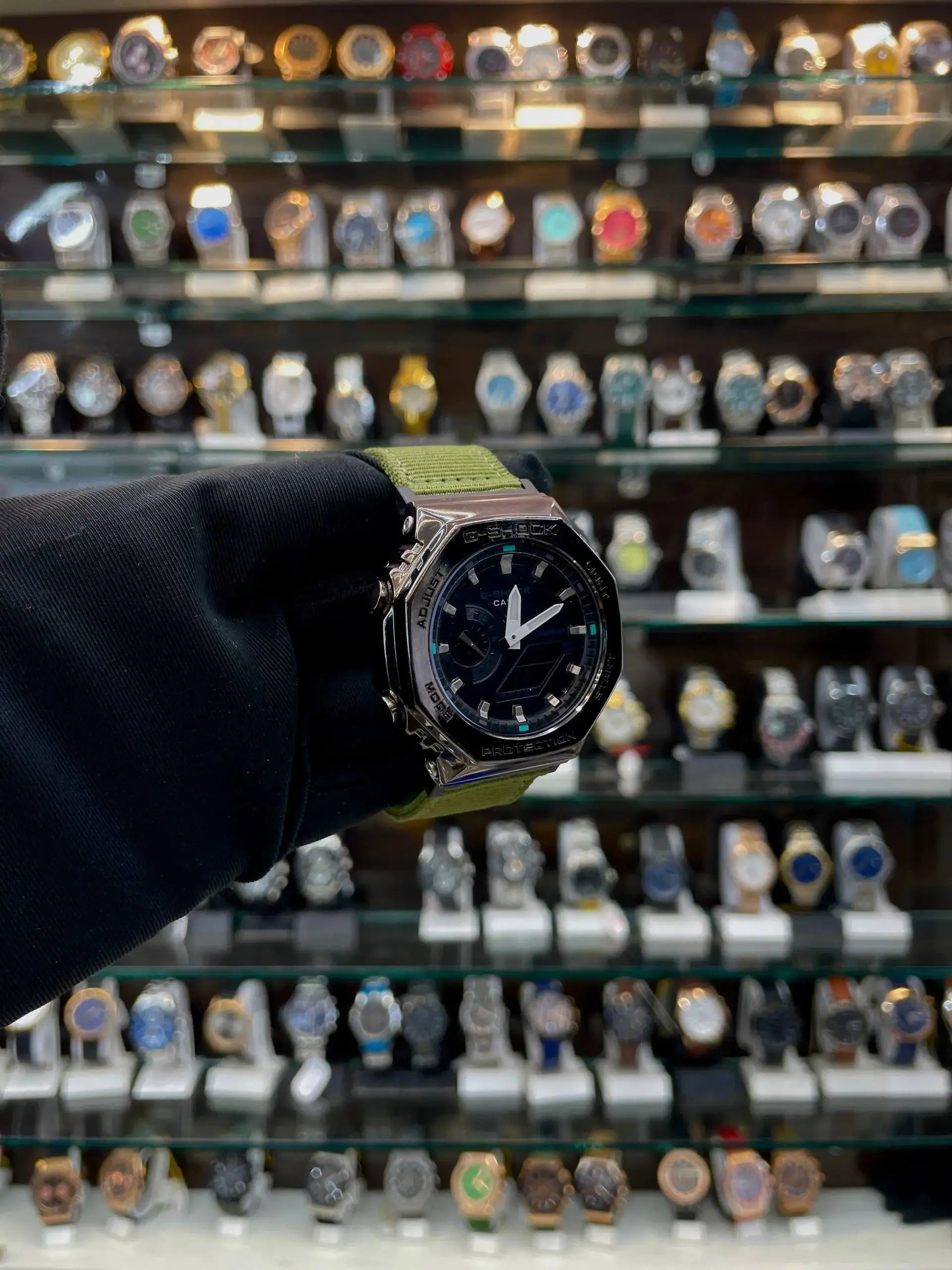 Gshock gm-2100c-5a now in cloth strap chrono working black body