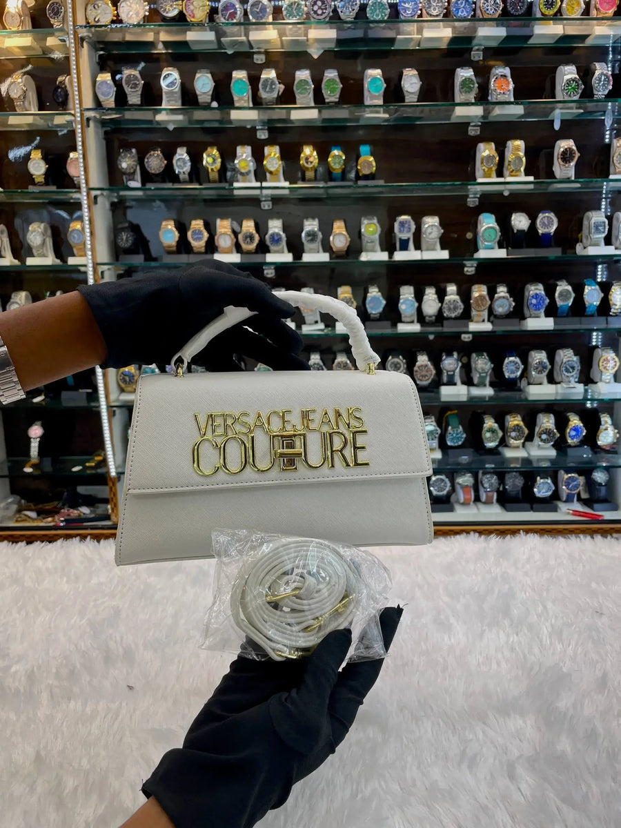 Versace jeans couture sling bag for girls white body