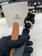 Chanel perls clip dual side girls belt