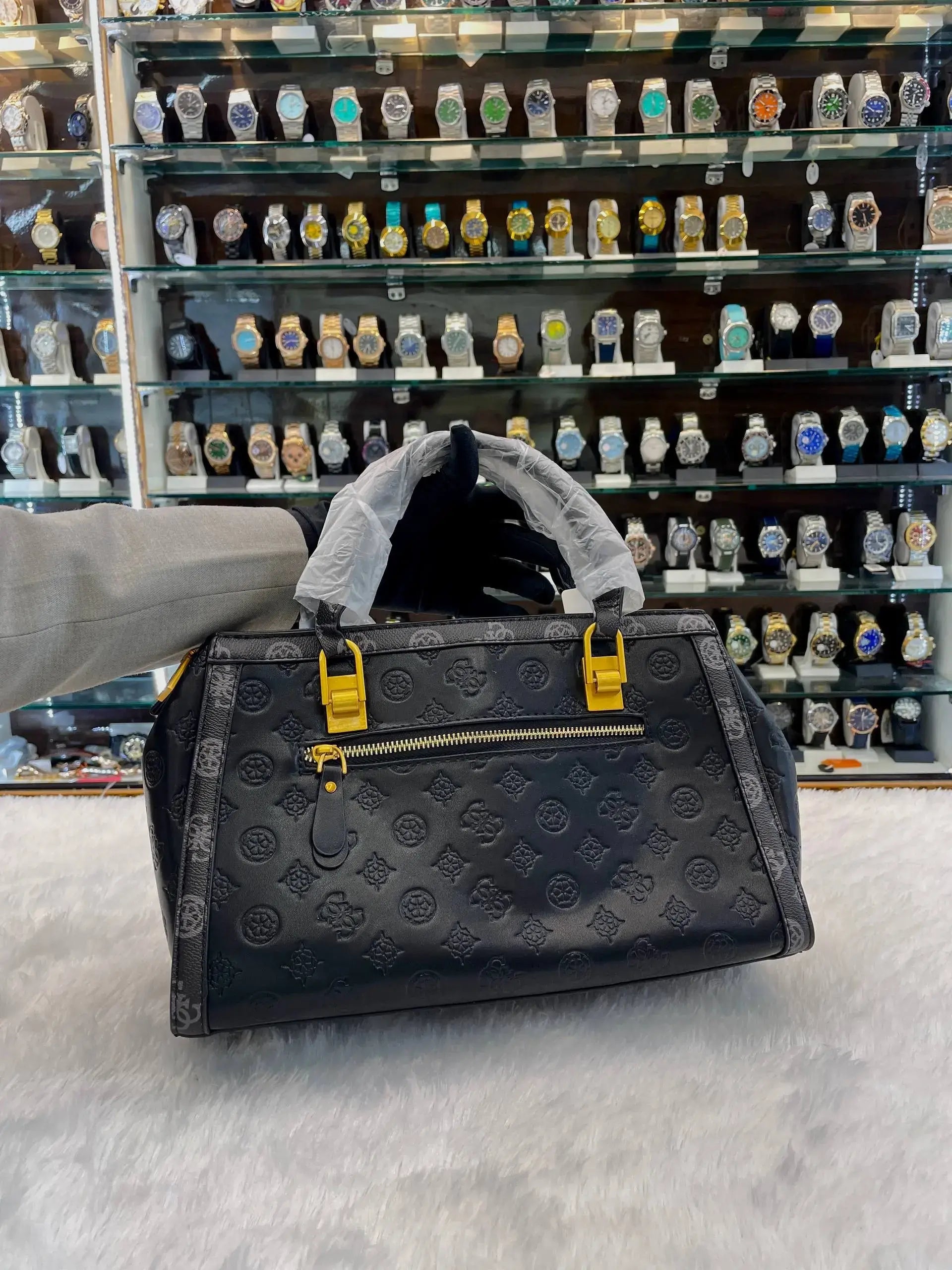 Guess sling bag for girls black print body