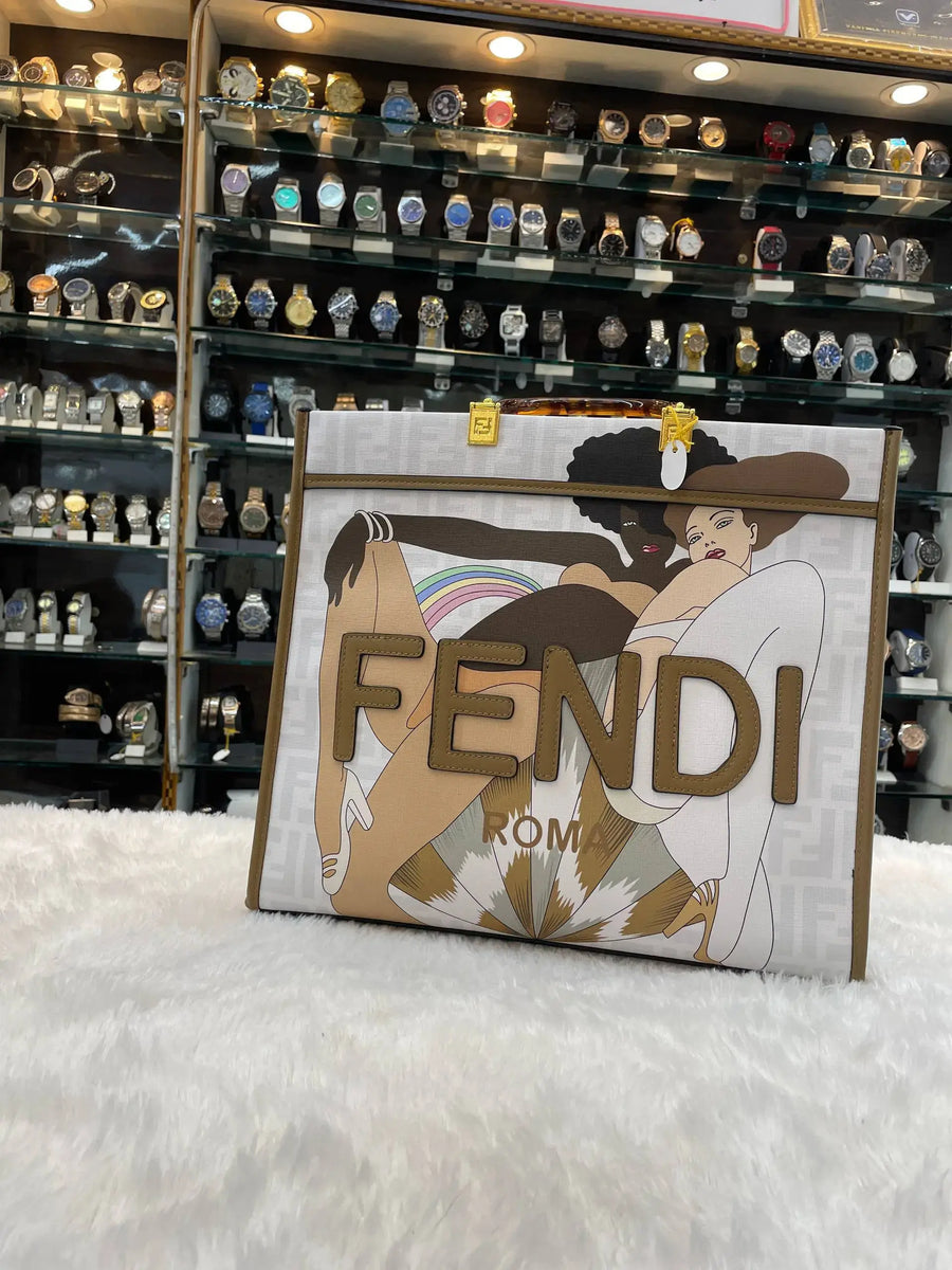 Fendi sunshine shopper medium Tote bikini girls print