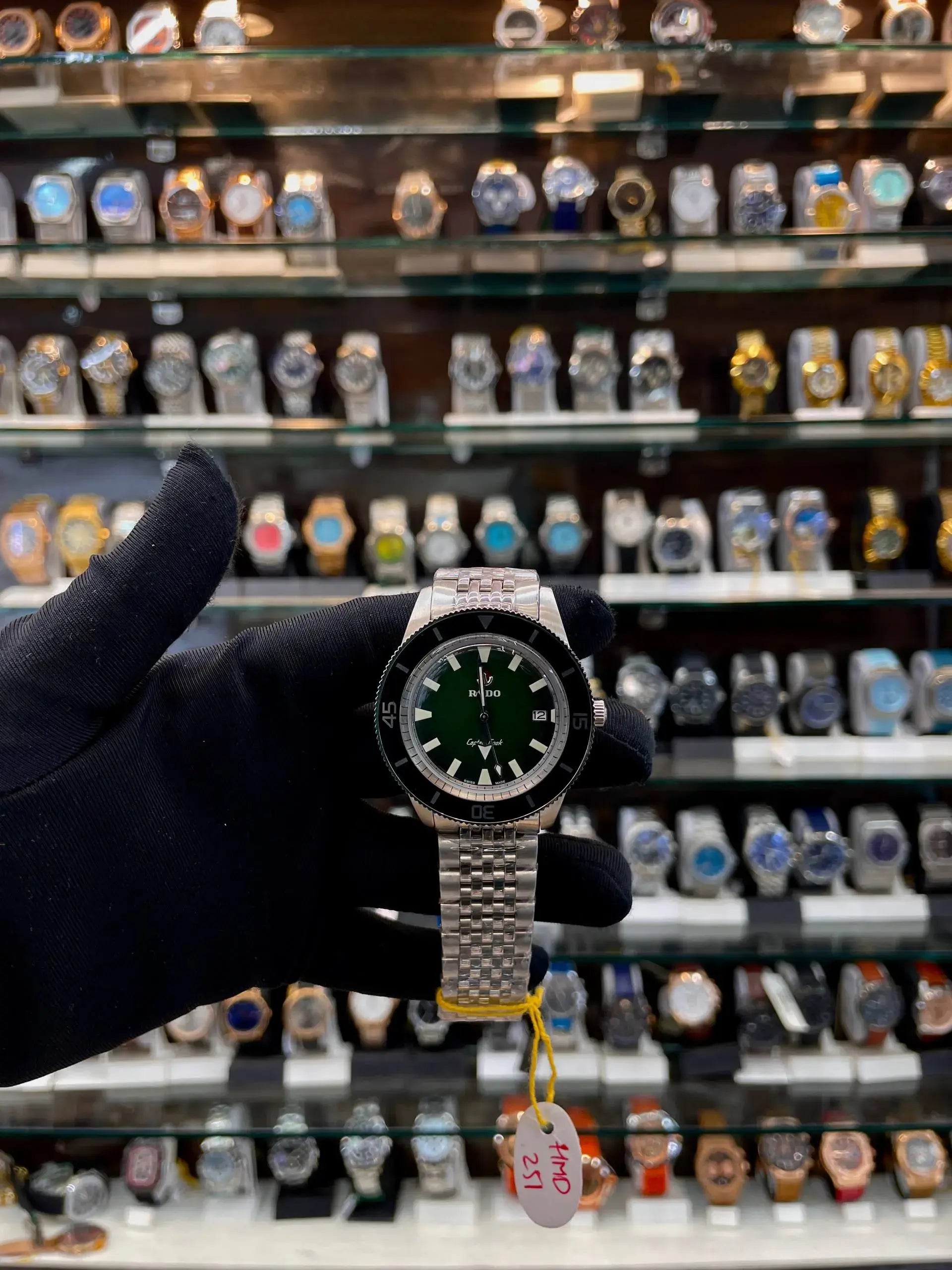 Rado captain-cook now in semi-eta quality for mens dark green dial