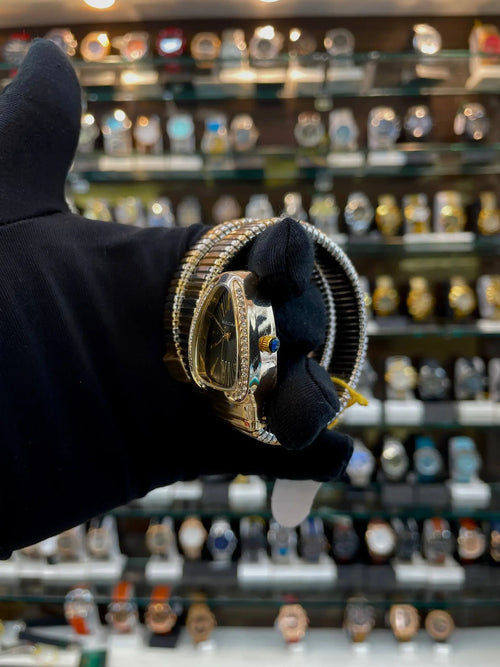 Bvlgari snake bracelet watch for girls under budget grey dial